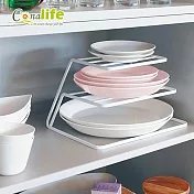 [Conalife]日式鐵藝雙層餐盤收納架 (1入)