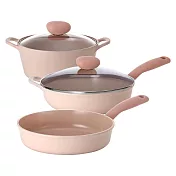 NEOFLAM Sherbet蜜桃雪酪系列3鍋組(IH適用/不挑爐具/可直火) 無 湯鍋+炒鍋+平底鍋