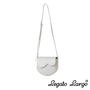 Legato Largo Lusso 波浪花邊翻蓋式 隨身斜背小包- 象牙白