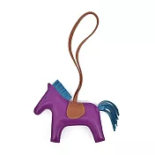 Hermes 愛馬仕 Rodeo小羊皮手工馬兒吊飾(中) 紫/藍