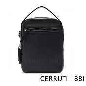 【Cerruti 1881】限量2折 義大利頂級小牛皮側背包肩背包 全新專櫃展示品(深藍色 CEBO05335M)
