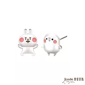 J’code真愛密碼銀飾 卡娜赫拉的小動物-樂活P助和粉紅兔兔純銀耳環