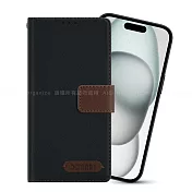 Xmart for iPhone 15 Plus 度假浪漫風支架皮套 灰色