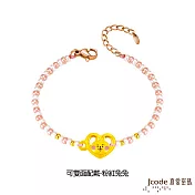J’code真愛密碼金飾 卡娜赫拉的小動物-愛戀P助和粉紅兔兔黃金/琉璃手鍊