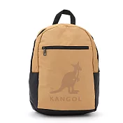 KANGOL - 英國袋鼠雙色拚接大袋鼠商務休閒兩用後背包-共4色 卡其黑底