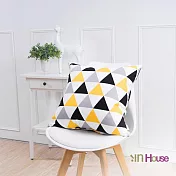 IN-HOUSE-簡約系列抱枕-三角-黑黃(50x50cm)/1入