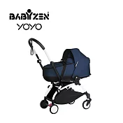 Babyzen 法國 YOYO Bassinet 0+新生兒睡籃推車(含車架) - 白色車架+軍藍色睡籃