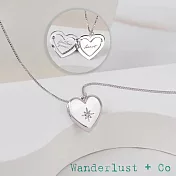 Wanderlust+Co 澳洲品牌 鑲鑽相本愛心項鍊 銀色亮面款 Heart Locket 常駐我心