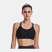 Under Armour  女 Infinity 高衝拉鍊運動內衣-黑-1373860-001 S 黑色