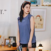 ADISI 女天絲鋅離子消臭快乾背心AV2311118 (S-XL)｜仿棉感 親膚 涼感 抗UV 除臭 吸濕排汗 M 洋藍