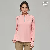 ADISI 女SUNCOOL抑菌半門襟長袖排汗衣(接袖) AL2311031 (S-XL)｜防曬 抗UV 抗菌 除臭 吸濕排汗 快乾 彈性 S 紅心石榴