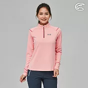 ADISI 女SUNCOOL抑菌半門襟長袖排汗衣(連袖) AL2311032 (S-XL)｜防曬 抗UV 抗菌 除臭 吸濕排汗 快乾 彈性 S 紅心石榴