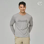 ADISI 男圓領涼感智能纖維速乾長袖圖T AL2311045 (S-2XL)｜吸濕排汗 快乾 單向導濕 彈性 排汗衣 M 雙色中灰