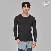 ADISI 男Tactel Pro長袖快乾排汗圓領上衣AL2391059 (S-2XL)｜防曬 抗UV 透氣 吸濕排汗 快乾 彈性 輕量 M 黑色