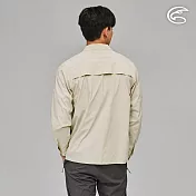 ADISI 男UPF50+透氣快乾長袖襯衫AL2311037 (S-2XL)｜防曬 抗UV 透氣 吸濕排汗 快乾 彈性 L 晨曦白
