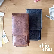 【CHIUCHIU】SAMSUNG Galaxy Z Fold5 5G (7.6吋)復古質感犀牛紋雙卡層可夾式保護皮套 (復古棕)