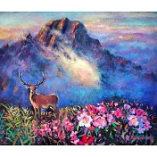 【玲廊滿藝】盧來全-玉山沐鹿45.5x53cm