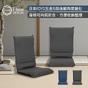 E-home Naomi直美日規布面椅背5段KOYO和室椅-兩色可選 藍色