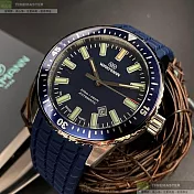 WAKMANN威克曼瑞士錶,編號：WA00030,44mm圓形寶藍精鋼錶殼寶藍色錶盤矽膠寶藍錶帶