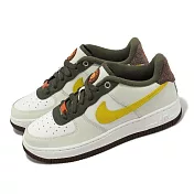 Nike 休閒鞋 Air Force 1 LV8 GS 大童 女鞋 綠 黃 橘 麂皮 拼接 AF1 FV3647-171