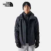 The North Face M MFO MOUNTAIN DOWN TRI JACKET - AP 男防水透氣保暖連帽三合一外套-灰-NF0A81QS0C5 3XL 灰色