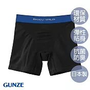 【日本GUNZE】BODY WILD男士3D撞色貼身平角褲(BWS682-BLK) M 黑色