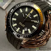 WAKMANN威克曼瑞士錶,編號：WA00033,42mm圓形黑精鋼錶殼黑色錶盤矽膠深黑色錶帶