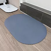 【CC家居】軟式珪藻土吸水防滑踏墊 方圓形  灰藍色