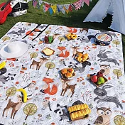 mosy mosy｜五層加厚防水野餐墊/海灘墊（附綁繩&收納袋）200x200cm  動物森林