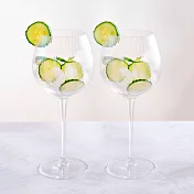 《BarCraft》紅酒杯2入 | 調酒杯 雞尾酒杯 - 豎紋550ml