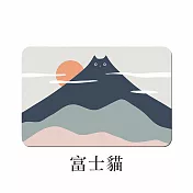 【E.dot】日系簡約質感矽藻土吸水軟地墊 -2入組 富士貓