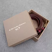 Be Two 手工皮件 ∣ 皮帶 真皮牛皮 細版 30mm 男款 女款 臺灣製作 M 【紅色牛皮+銀方型皮帶頭】