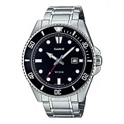 CASIO 卡西歐 時尚經典旋轉錶圈潛水水鬼系列不鏽鋼錶-MDV-107D 1A1V