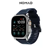 美國NOMAD Apple Watch專用高性能橡膠質感錶帶-49/45/44/42mm 藍銀