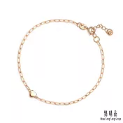 網路獨家款【點睛品】全18K 一心一意 18K玫瑰金手鍊