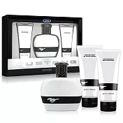 FORD MUSTANG 福特野馬 美式傳奇白鑽男性淡香水禮盒(淡香水100ml+2合1沐浴膠100ml+鬍後膠100ml)