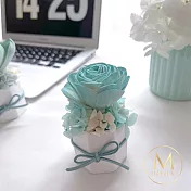 【Floral M】法國鄉村玫瑰永生香氛擴香花 藍綠漸變