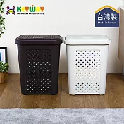 【台灣KEYWAY】KGB808 特大藤藝洗衣籃- 米色