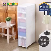 【台灣KEYWAY】N5302 Good綜合五層抽屜置物櫃(附輪)