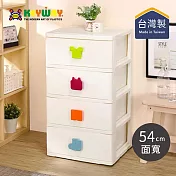 【台灣KEYWAY】SP840 54面寬特大EQ四層抽屜收納櫃(附輪)