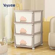 【Yeya也雅】雲朵小屋多功能三層收納櫃(附輪)-DIY- 北歐白