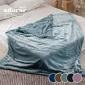 《Adorar》抗靜電加厚雙層法蘭絨x羊羔絨毯被(150x200cm) 《蘭靛水》