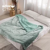 《Adorar》抗靜電加厚雙層法蘭絨x羊羔絨毯被(150x200cm) 《梧枝綠》