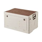 【AOTTO】68L戶外露營軍規折疊收納桌板收納箱 米白色