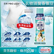 日本p&g lenor蘭諾-煮沸般超消臭汗味衣物除臭芳香顆粒香香豆420ml/瓶(洗衣槽防霉,室內晾曬防臭劑,滾筒,直立洗衣機適用) 室內消臭(水藍色)