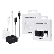 Samsung 三星 原廠新款 25W 超級快充+雙Type C線組 - 支援S25 S24系列【T2510 / 盒裝】  白色
