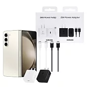 SAMSUNG原廠新款 25W 超級快充頭 + 雙Type C線【盒裝組】T2510 / 支援Z Fold7 Flip7  白色
