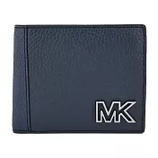 MICHAEL KORS COOPER牛皮簍空LOGO男款零錢袋短夾- 海軍藍