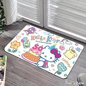 義大利Fancy Belle《Sanrio-50週年派對》抗菌可水洗軟式珪藻土強效吸水地墊 60*39CM+大容量洗衣袋1入(超值組合)