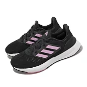 adidas 慢跑鞋 Pureboost 23 W 女鞋 黑 粉紅 緩震 網布 運動鞋 愛迪達 IF2386